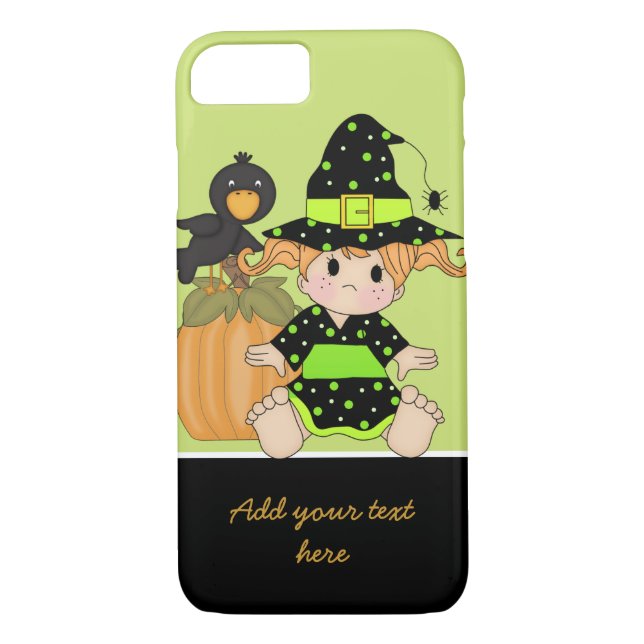 Little Halloween witch with green black dress Case-Mate iPhone Case (Back)