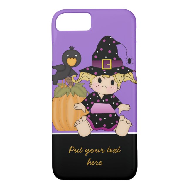 Little Halloween witch with purple black dress Case-Mate iPhone Case (Back)