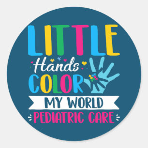 Little Hands Colour My World Pediatrician Classic Round Sticker