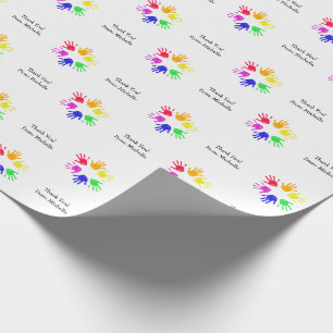Little Hands Handprint Wrapping Paper Personalized