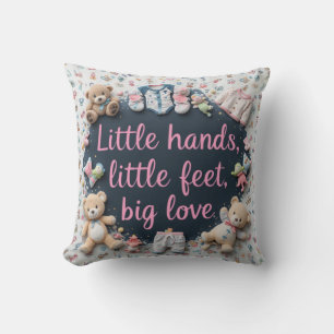 Little hands little feet throw pillow