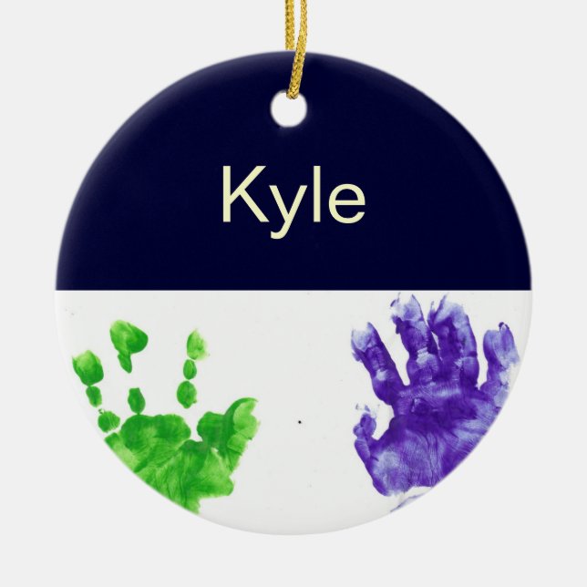 Little Hands Personalized Baby Ornament (Front)