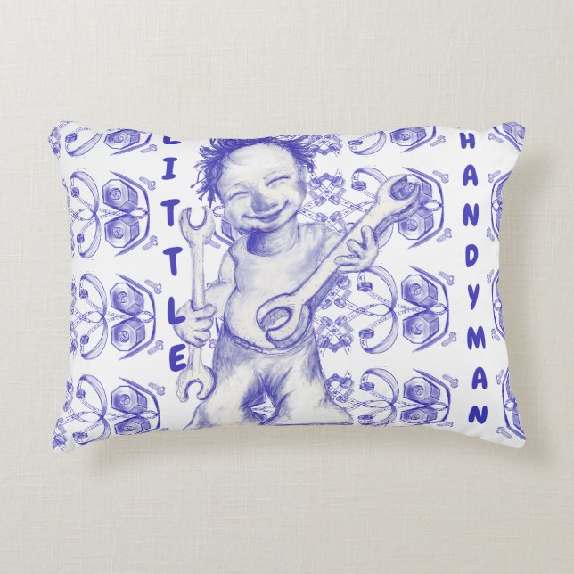 Little handyman accent pillow (Front)