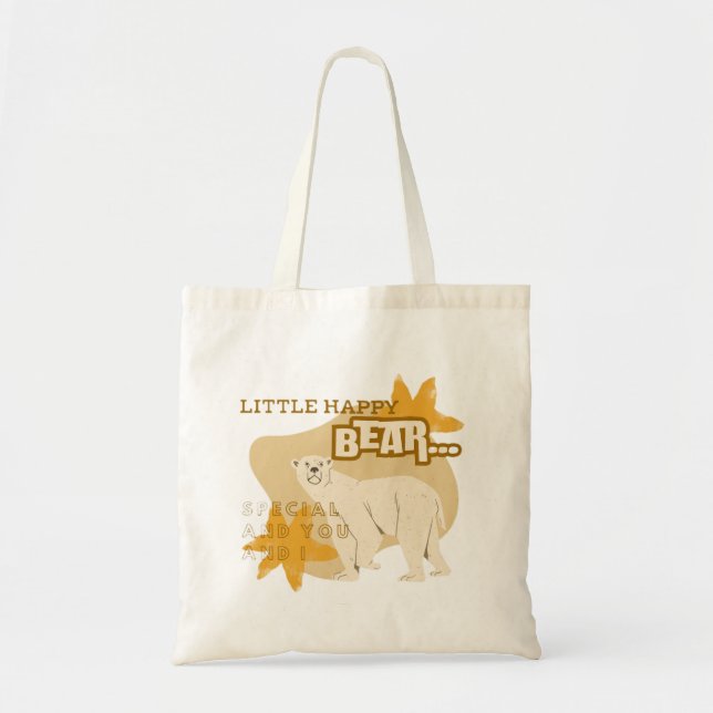 Little Happy Bear cute simple design Tote Bag (Front)