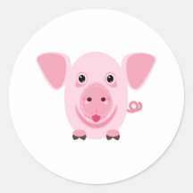 Little happy cute pink pig