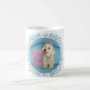Little Havanese on Turquoise Sofa Coffee Mug