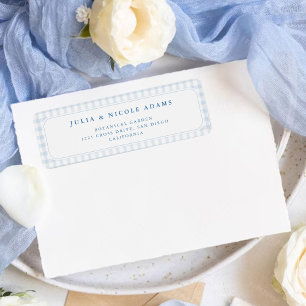 Little Heart Blue Gingham Teddy Bear Baby Shower