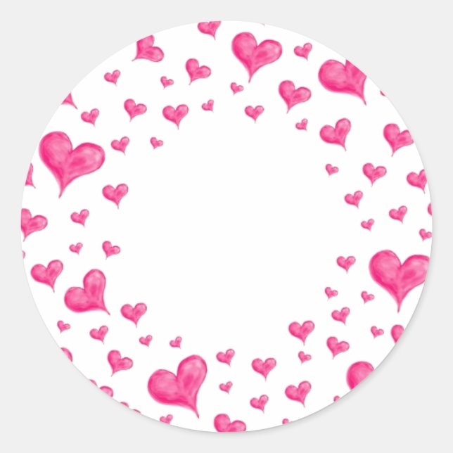 Little heart💕 classic round sticker (Front)