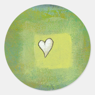 Little heart painting symbolic original artwork classic round sticker