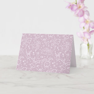Little Hearts and Bunnies - transparent pattern. Card