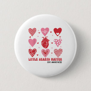 Little Hearts Chd Awareness Heart Anatomy Valentin 2 Inch Round Button