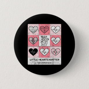 Little Hearts Chd Awareness Heart Anatomy Valentin 2 Inch Round Button