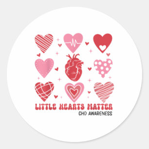 Little Hearts Chd Awareness Heart Anatomy Valentin Classic Round Sticker