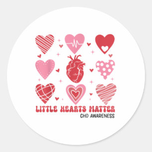 Little Hearts Chd Awareness Heart Anatomy Valentin Classic Round Sticker