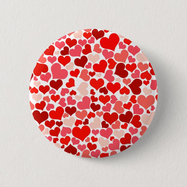 Little Hearts Illustration 2 Inch Round Button (Front)