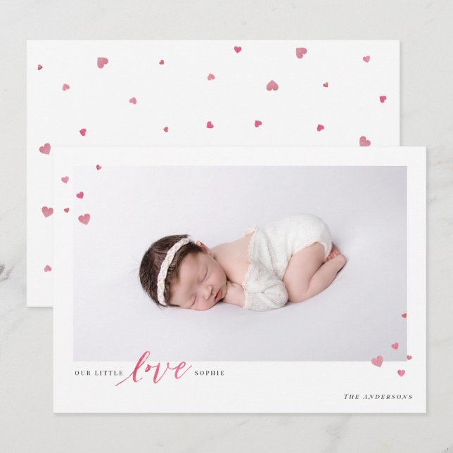 Little Hearts Love Valentine's Day Carte photo (Devant / Derrière)