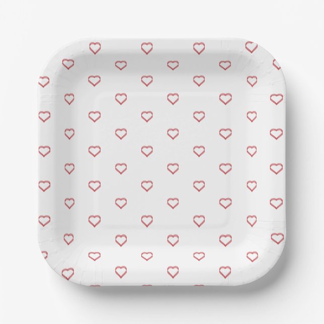 little hearts  paper plates (Front)