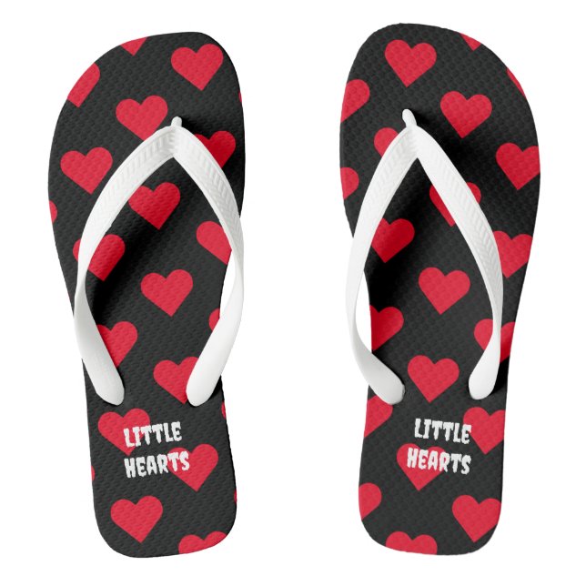 Little Hearts Printed with Size Womens 10 - Mens 9 Flip Flops (Footbed)