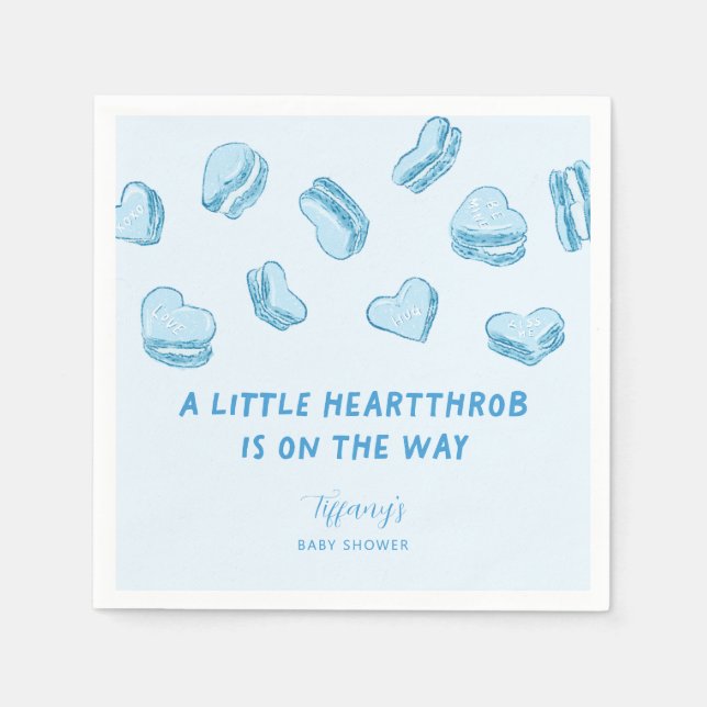 Little Heartthrob Valentine Baby Shower Napkins (Front)