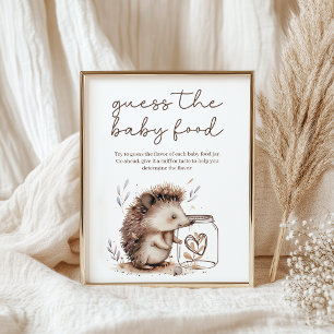 Little Hedgehog Guess Baby Food Baby Shower Game Poster