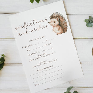 Little Hedgehog Prediction Wishes Baby Shower Game Poster