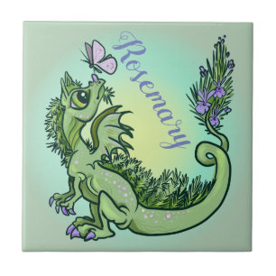 Little herb dragon ~rosemary tile