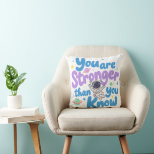 Little Hero Confidence Message for Kids Throw Pillow