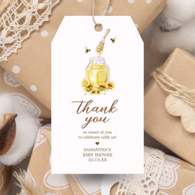 Little Honey Baby Shower Favour Tags (A Little Honey is on the way Baby Shower Favor Tags)