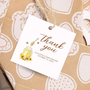 Little Honey Baby Shower Square Favour Tags