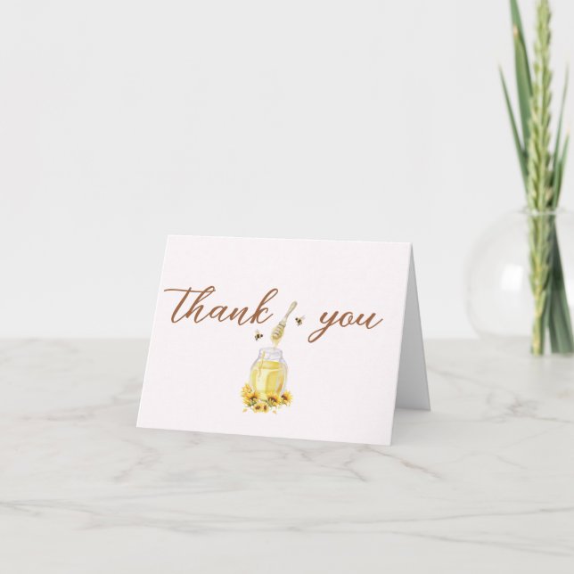 Little Honey Baby Shower Thank You Card (Front)