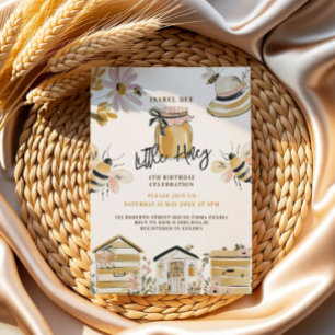 little honey bee 4th birthday invitation