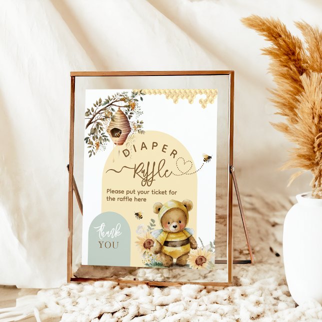 Little honey Bee Bear Baby Shower Diaper Poster (Creator Uploaded)