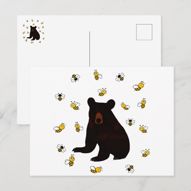 Little Honey Bee Bear Postcard (Front/Back)