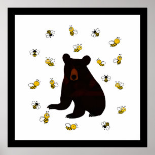 Little Honey Bee Bear Poster