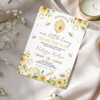 Little Honey Bee Floral Baby Shower Invite