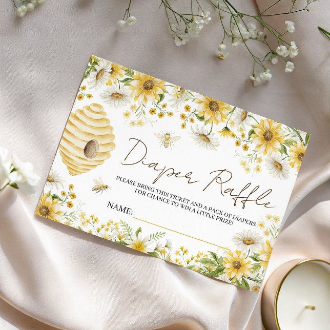 Little Honey Bee Floral Diaper Raffle Card (Creator Uploaded)