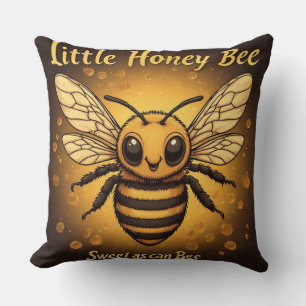 Little Honey Bee For Beekeepers And Bee Lovers Throw Pillow