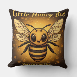 Little Honey Bee For Beekeepers And Bee Lovers Throw Pillow