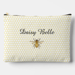 Little Honey Bee On The Way Yellow Baby Shower Accessory Pouch