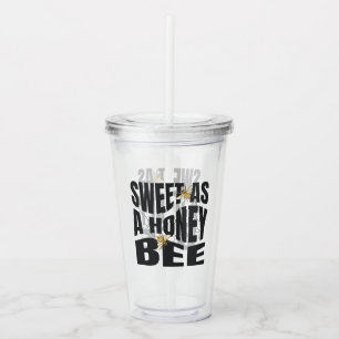 Little Honey Bee On The Way Yellow Baby Shower Acrylic Tumbler