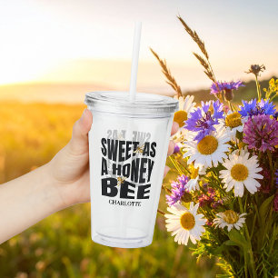 Little Honey Bee On The Way Yellow Baby Shower Acrylic Tumbler