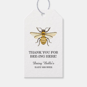 Little Honey Bee On The Way Yellow Baby Shower Gift Tags