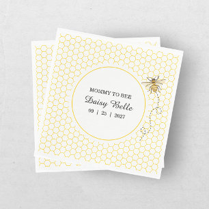 Little Honey Bee On The Way Yellow Baby Shower Napkin
