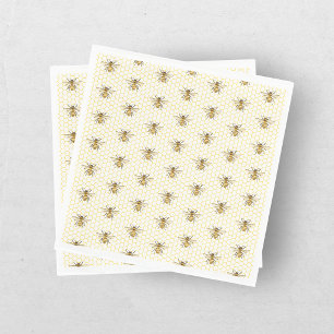 Little Honey Bee On The Way Yellow Baby Shower Napkin