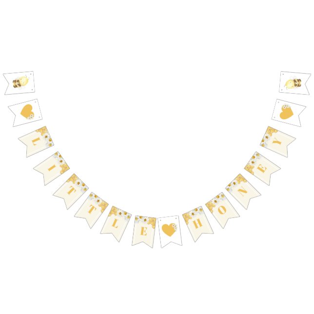 Little Honey Bumblebee Bee Baby Shower Sprinkle Bunting Flags (All)