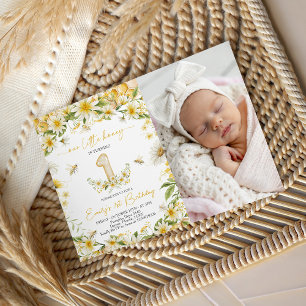 Little Honey Photo 1st Birthday Invite