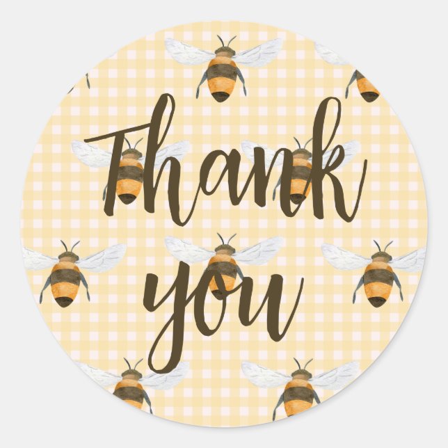 Little Honey Thank You Classic Round Sticker (Front)