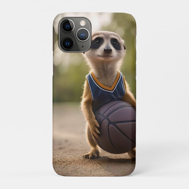 Little Hoop Star: Baby Meerkat Holding Basketball Case-Mate iPhone Case (Back)