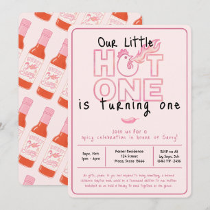 Little Hot One First Birthday Invitation