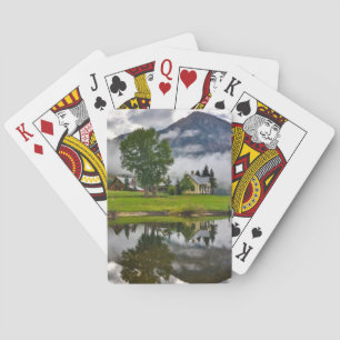 Little House in Mist on Lake Playing Cards